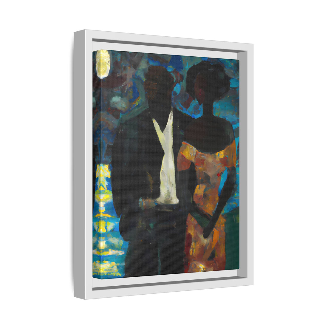 Moonlight, Black Love Series | Framed Canvas Wall Art