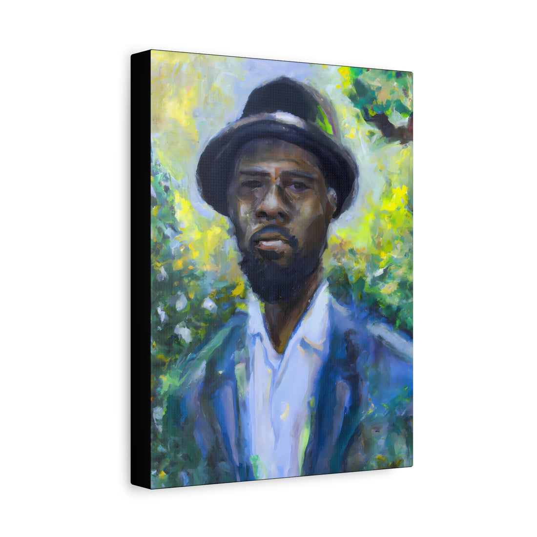 Man in Blue, Black Men Series CANVAS Wall Art