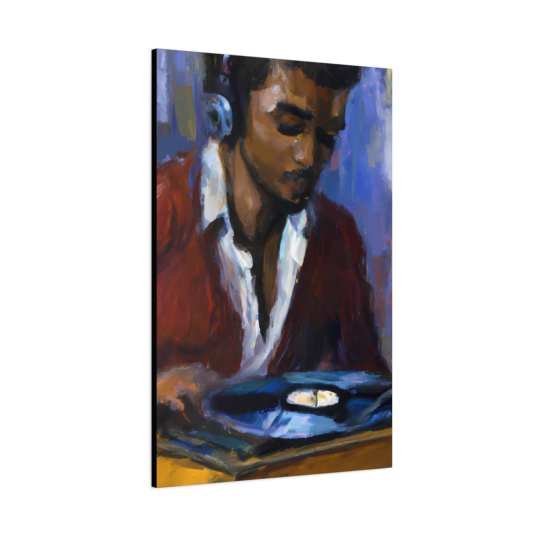 Black Man Recording, Men Series CANVAS Wall Art