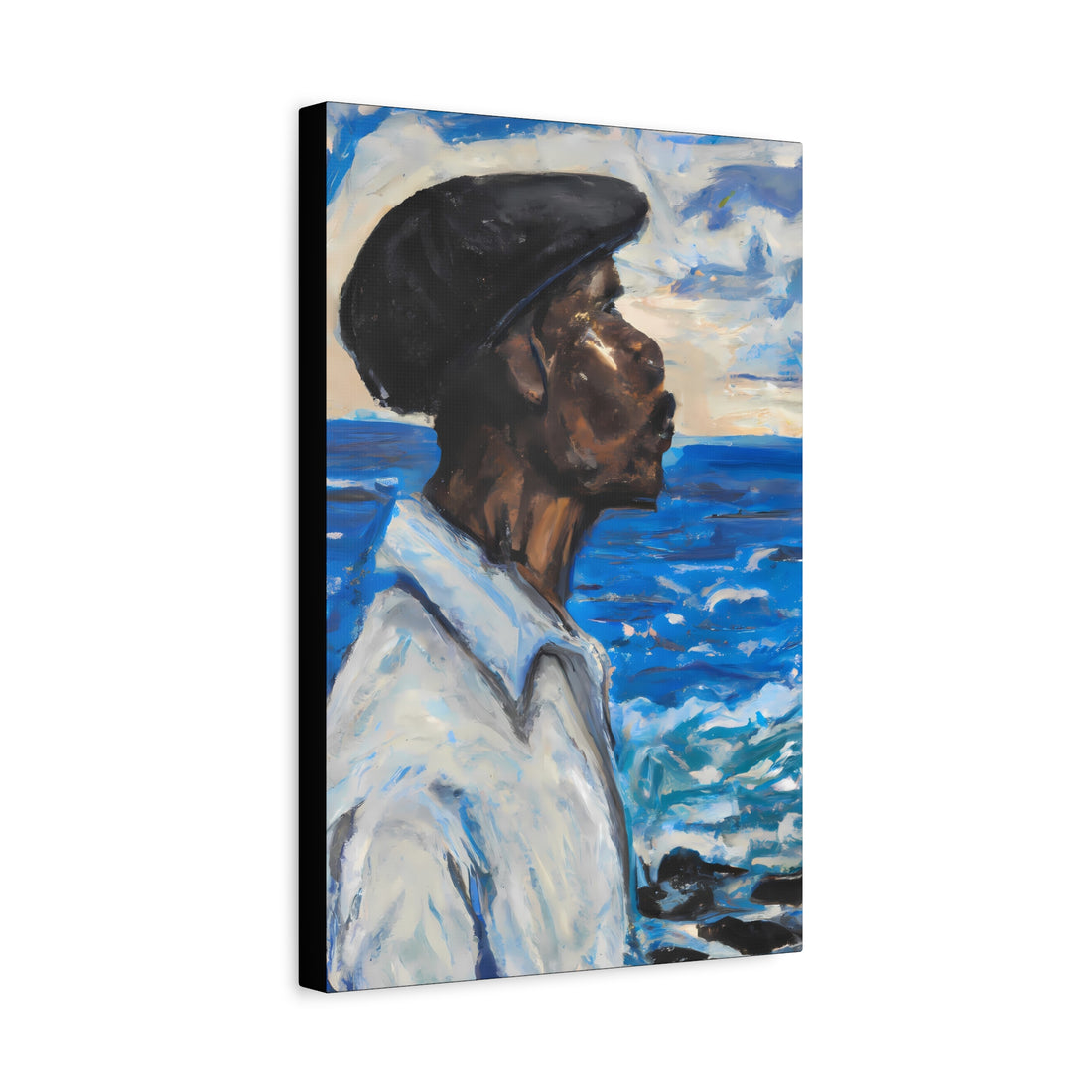 Man Sea Gazing, Black Men Series CANVAS Wall Art