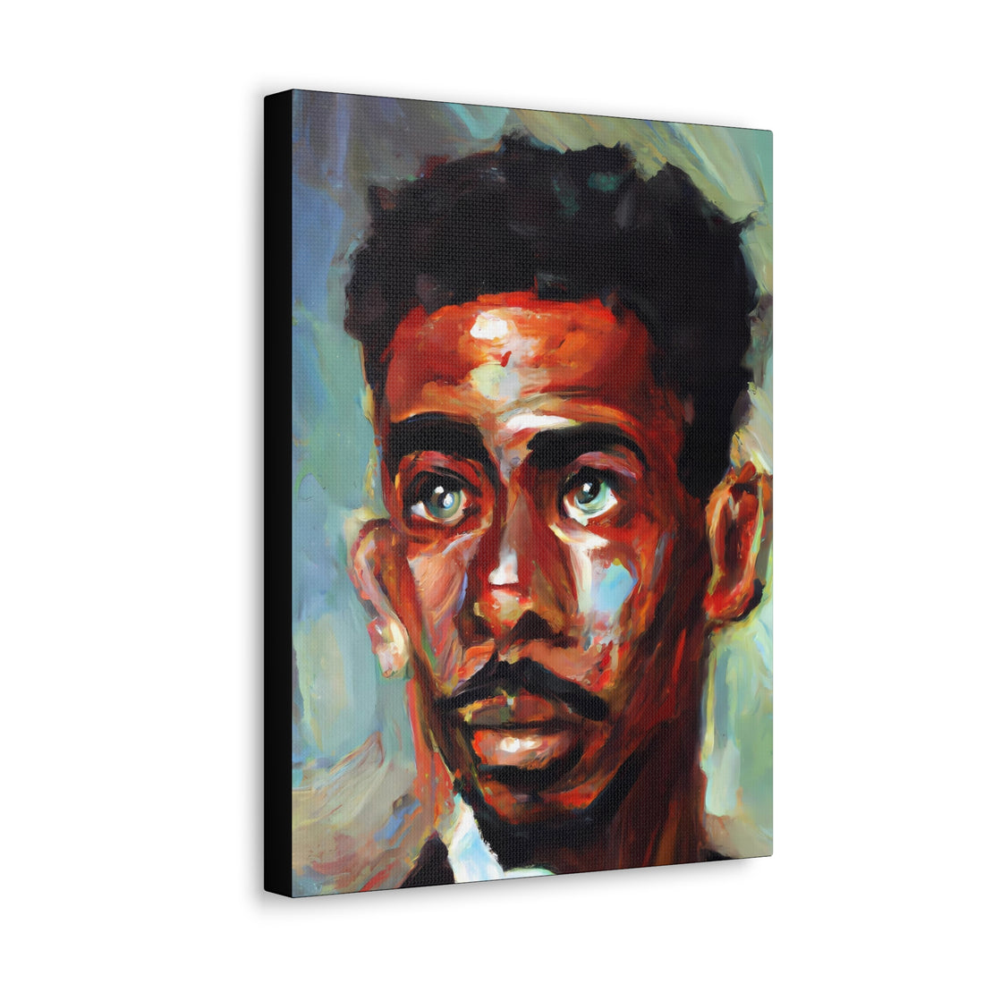 Green Eyed Man, Black Men Series CANVAS Wall Art