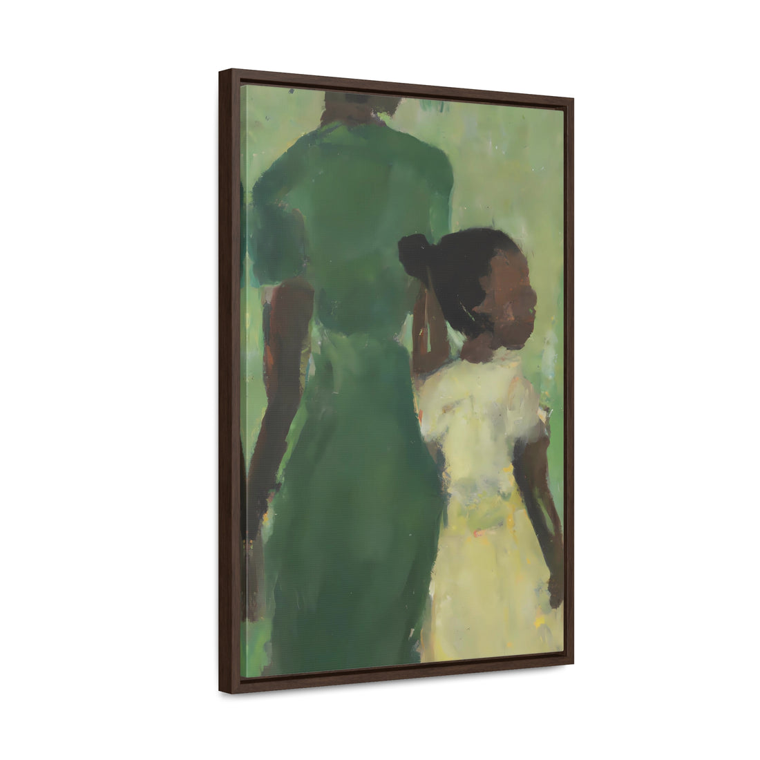 Green Mother, Daughter Series | FRAMED Canvas Art