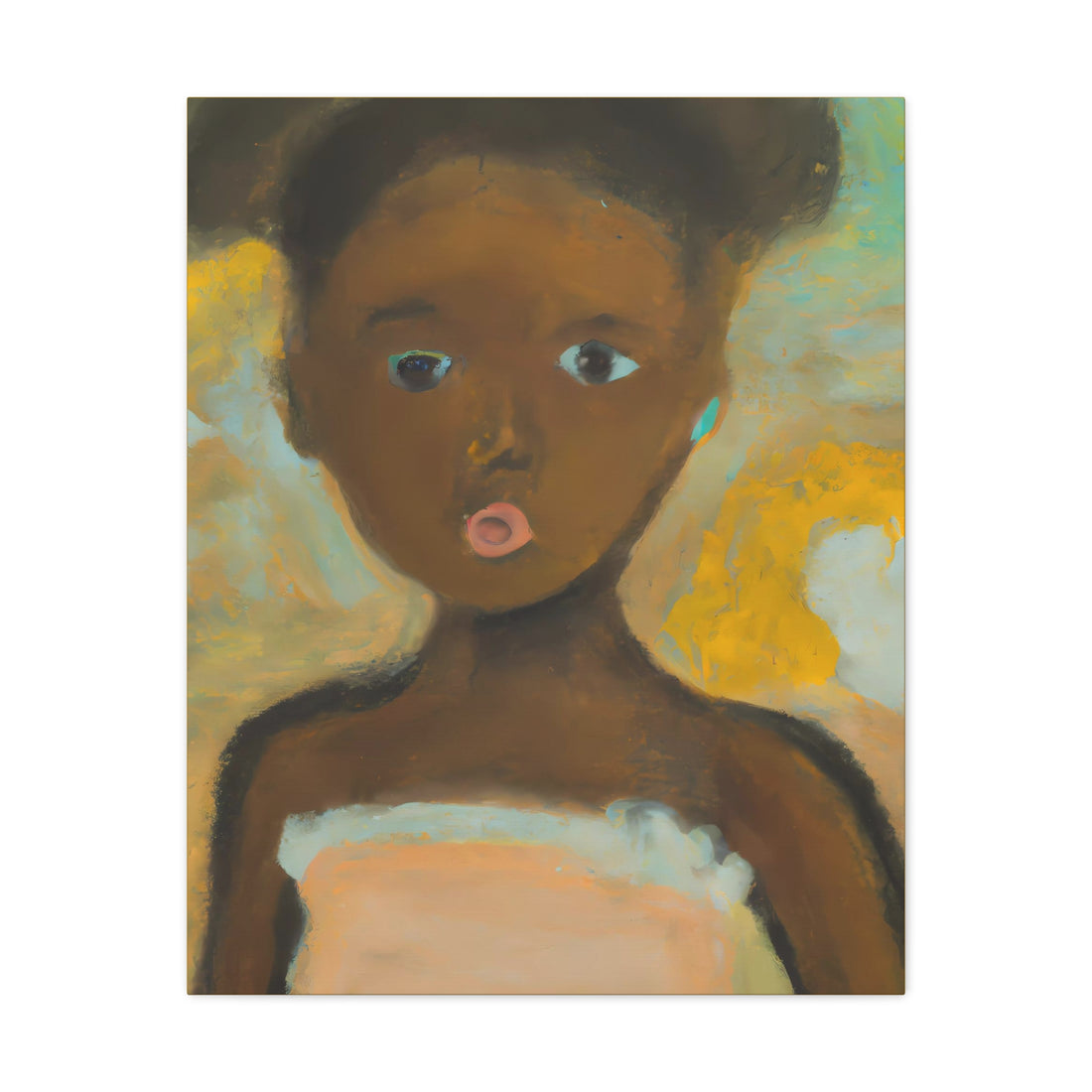 Girl in Peach 2, Canvas Wall Art Daughters Series