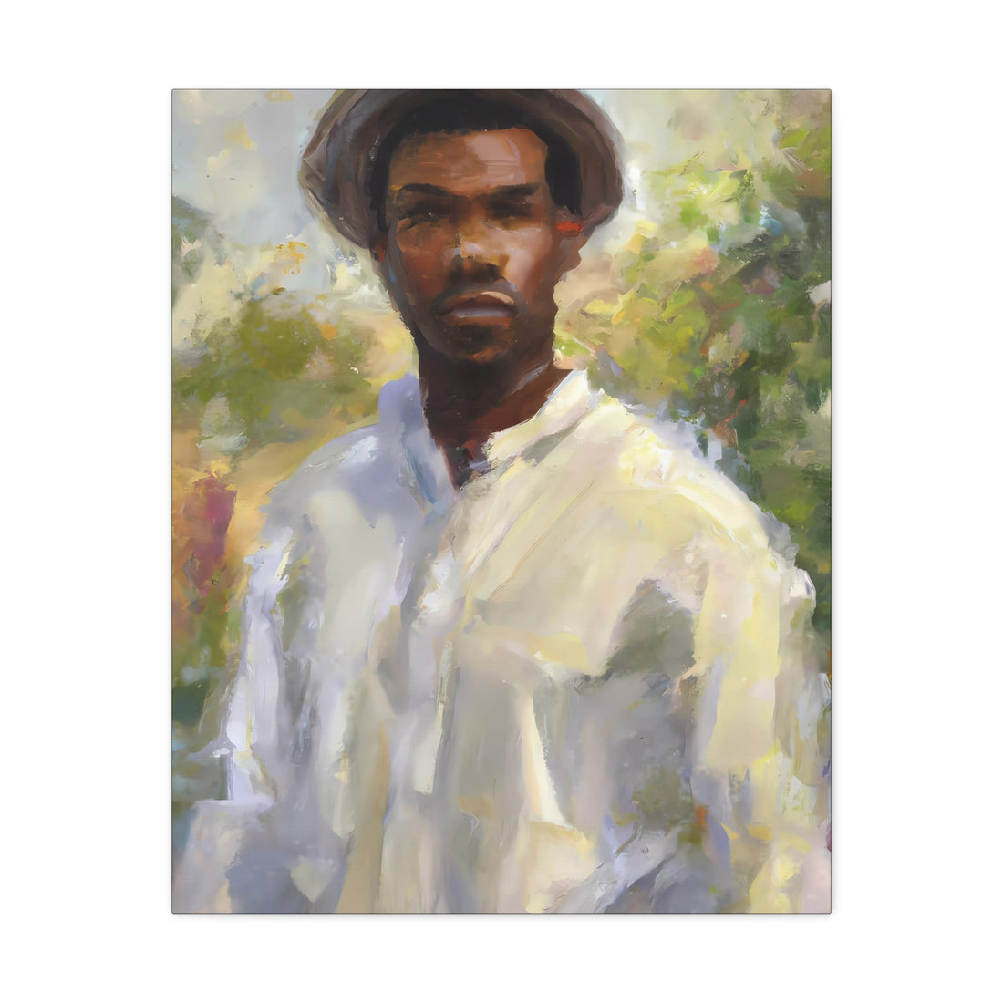 Man in White, Black Men Series CANVAS Wall Art