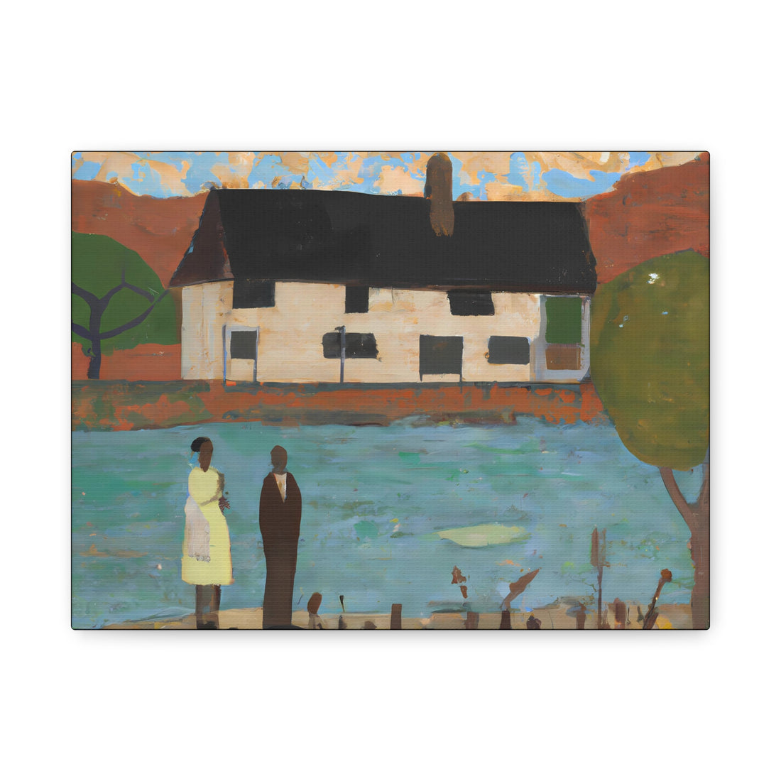 Lake House, Over the Sofa | Horizontal CANVAS Art