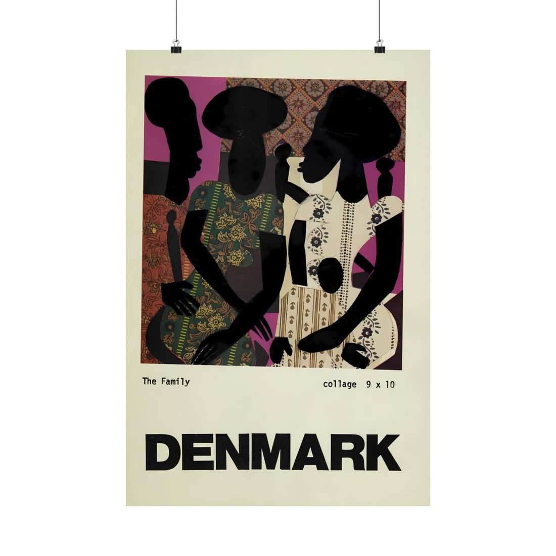 James Denmark Exhibition Vintage Print, Restored Art Poster, Black Artwork, Afrocentric Decor