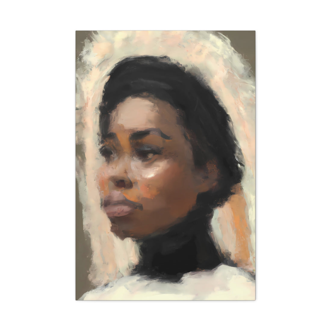 Cream Mantilla, Romantic Art Series | Canvas Wall Art