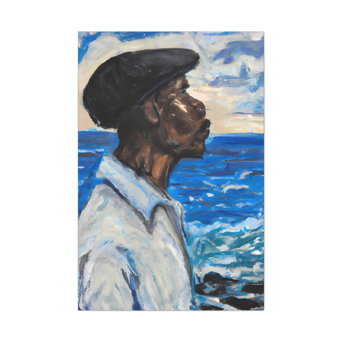 Man Sea Gazing, Black Men Series CANVAS Wall Art
