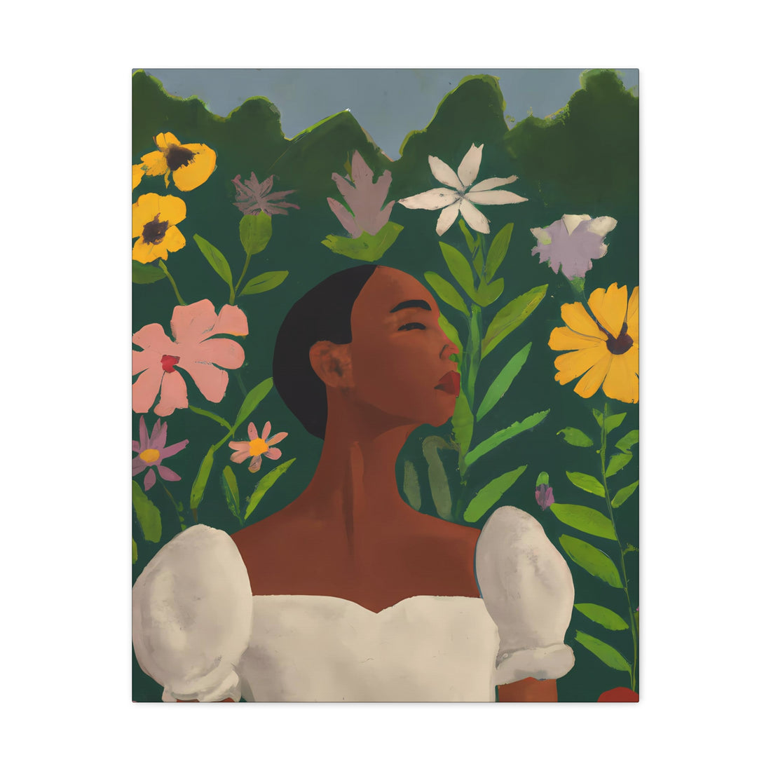 Lady in Puff Sleeves, Garden Series | Canvas Wall Art