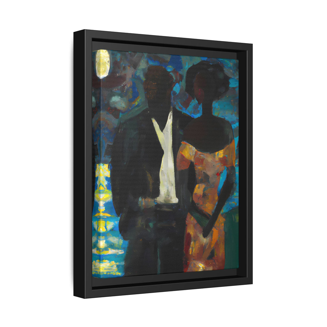 Moonlight, Black Love Series | Framed Canvas Wall Art