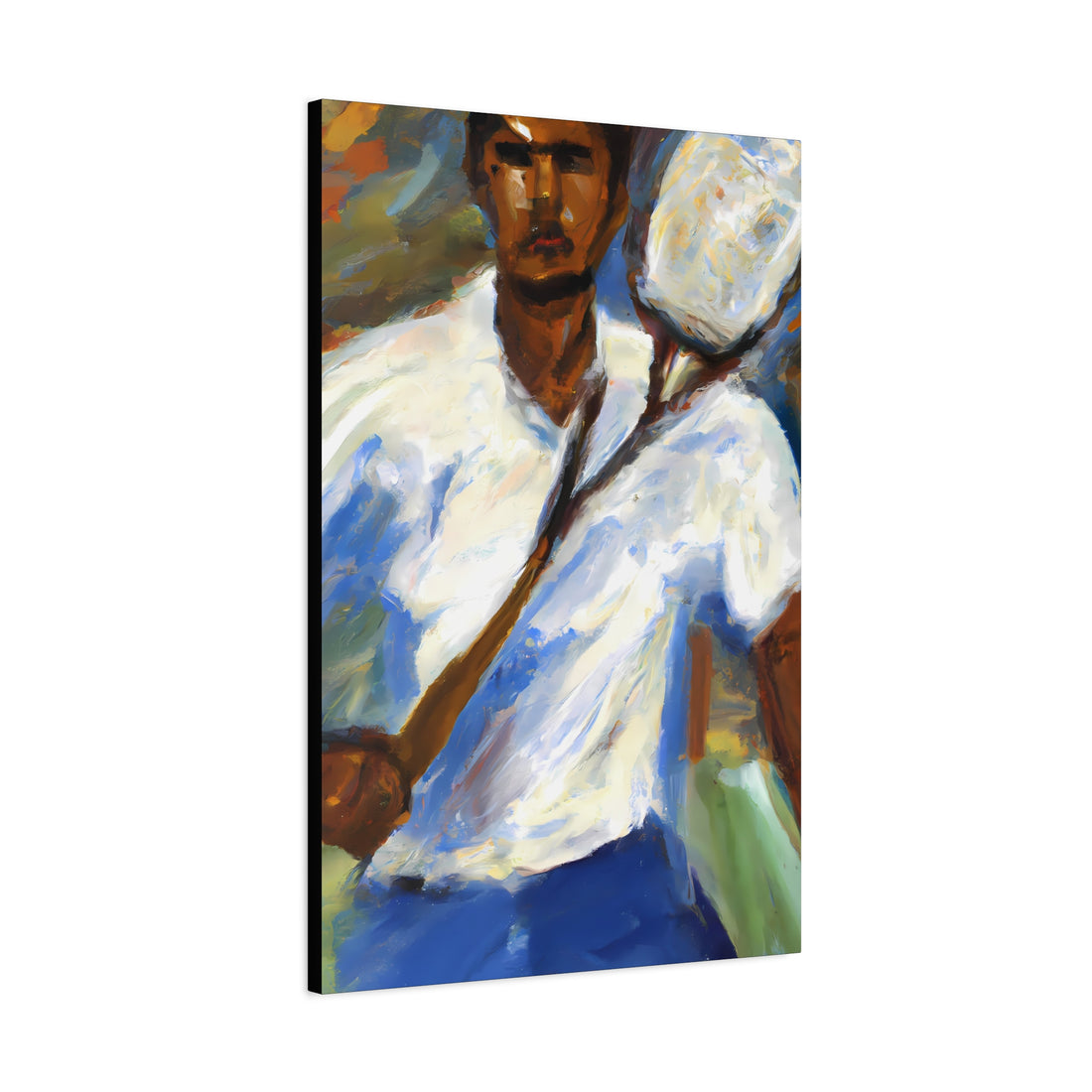 Black Man Playing Tennis, Men Series CANVAS Wall Art