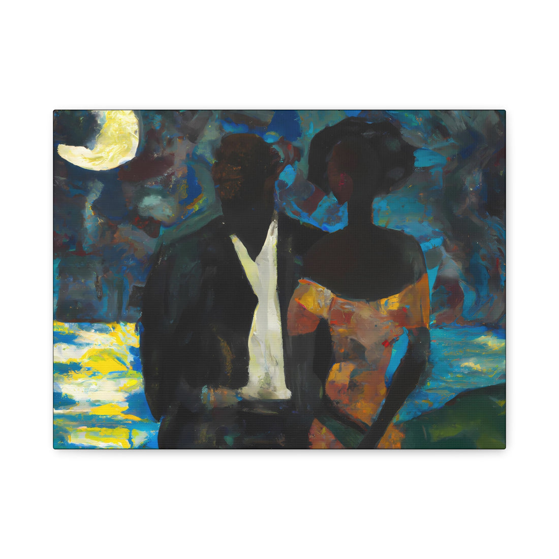 Moonlight Couple, Over the Sofa | Large CANVAS Wall Art