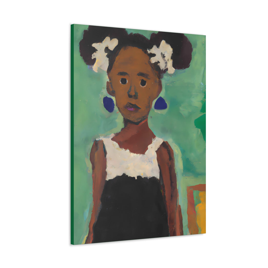 Girl with Afro Puffs, Canvas Wall Art Daughters Series