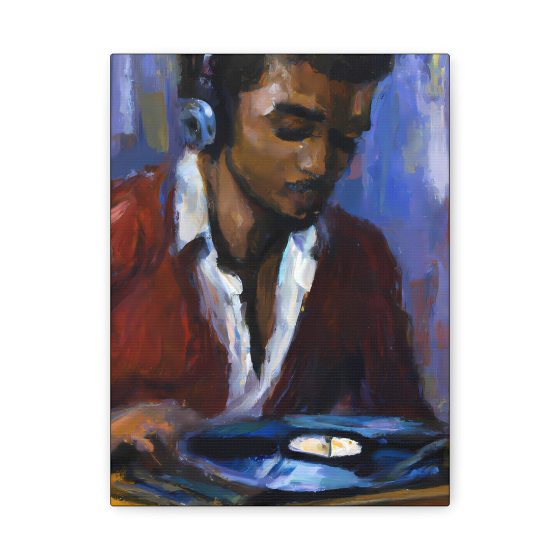 Black Man Recording, Men Series CANVAS Wall Art