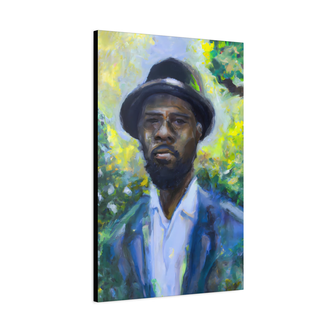 Man in Blue, Black Men Series CANVAS Wall Art
