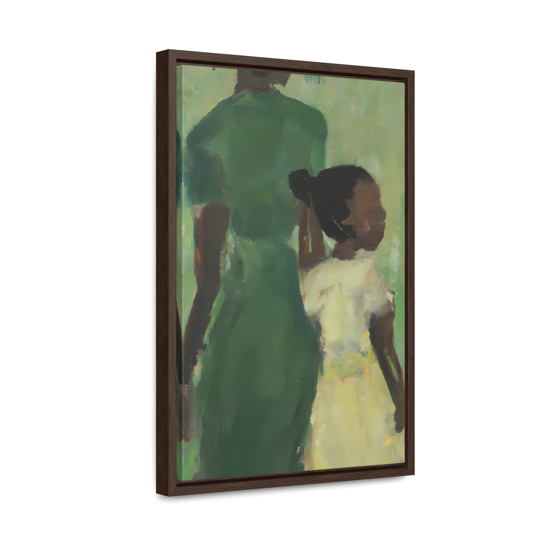 Green Mother, Daughter Series | FRAMED Canvas Art