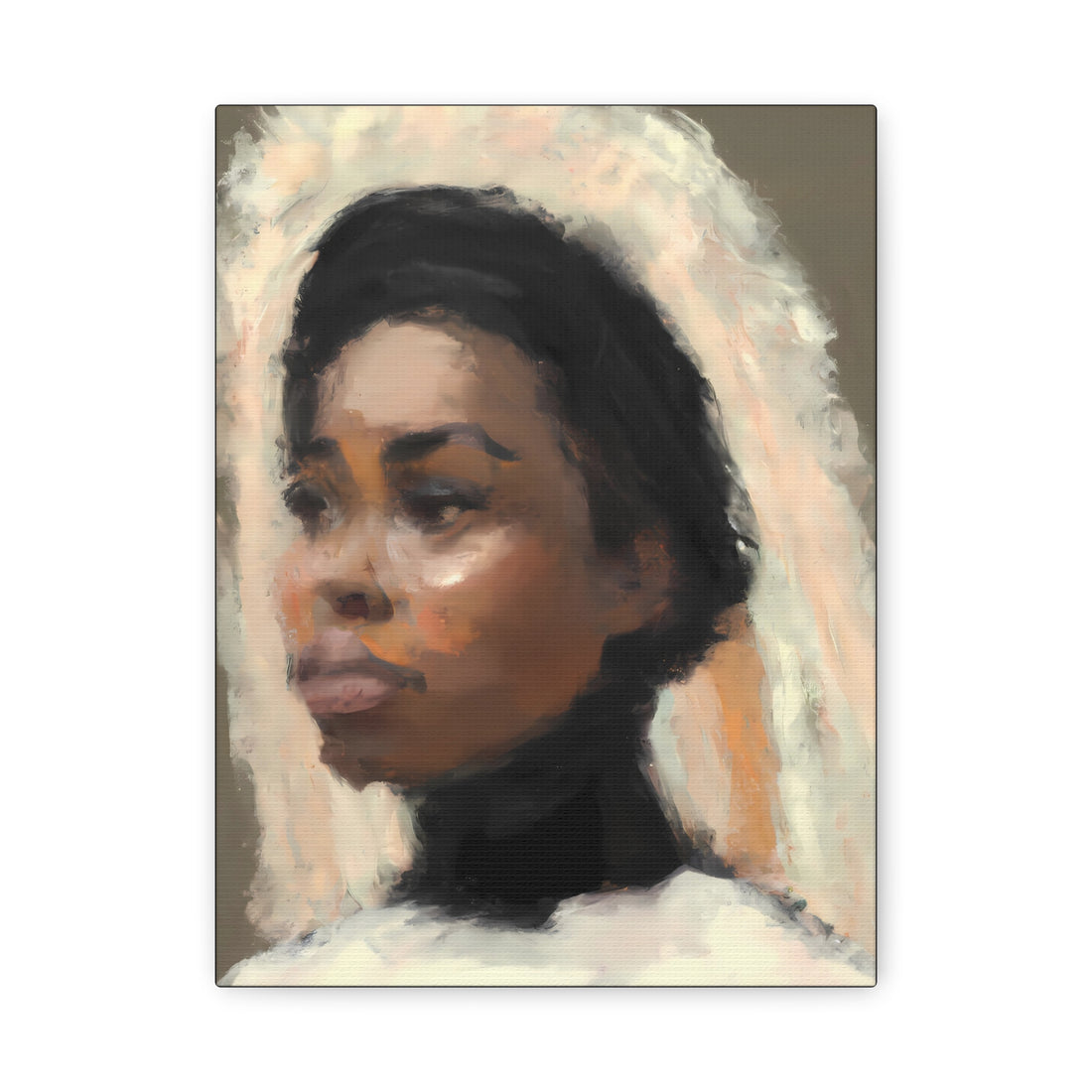 Cream Mantilla, Romantic Art Series | Canvas Wall Art