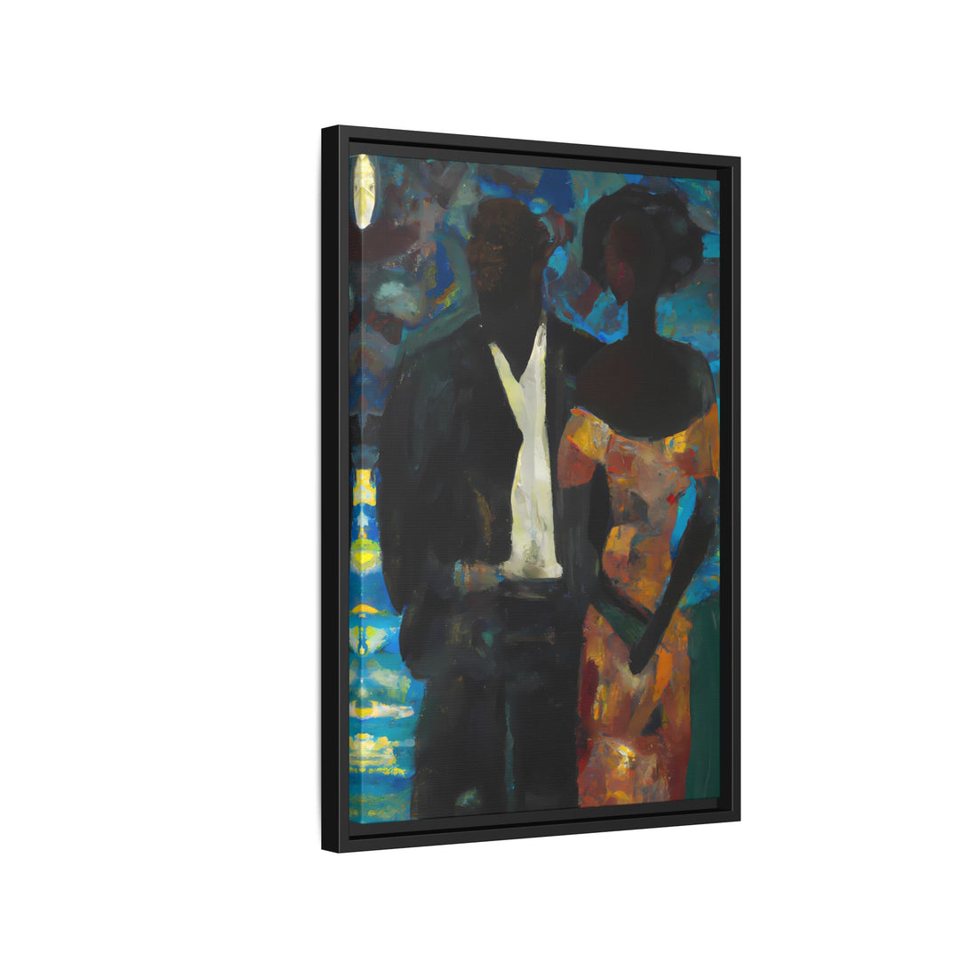 Moonlight, Black Love Series | Framed Canvas Wall Art