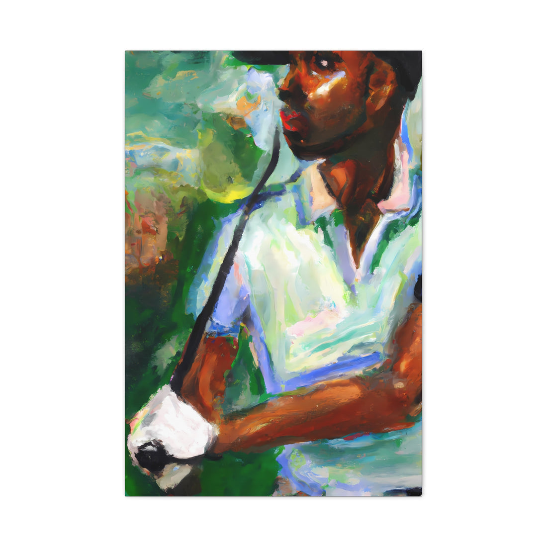 Black Man Golfing, Men Series CANVAS Wall Art