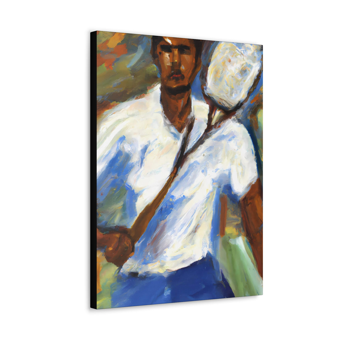 Black Man Playing Tennis, Men Series CANVAS Wall Art