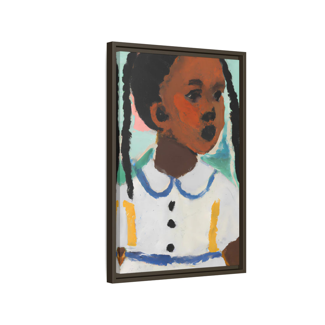 Girl with Pig Tails, Daughter Series | Framed Canvas Art