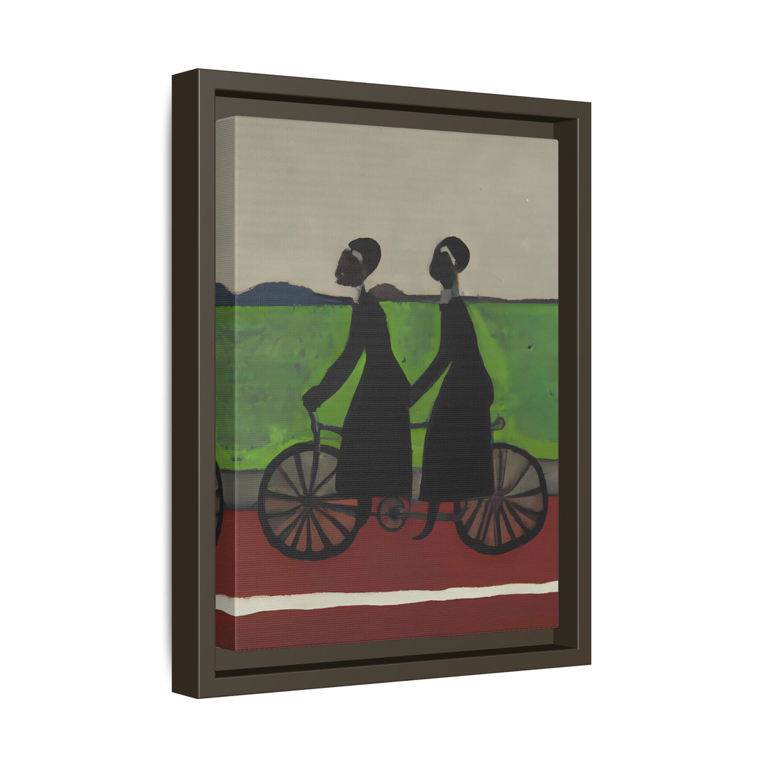 Double Ride, Folk Series, FRAMED Canvas Wall Art