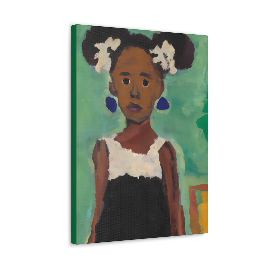 Girl with Afro Puffs, Canvas Wall Art Daughters Series