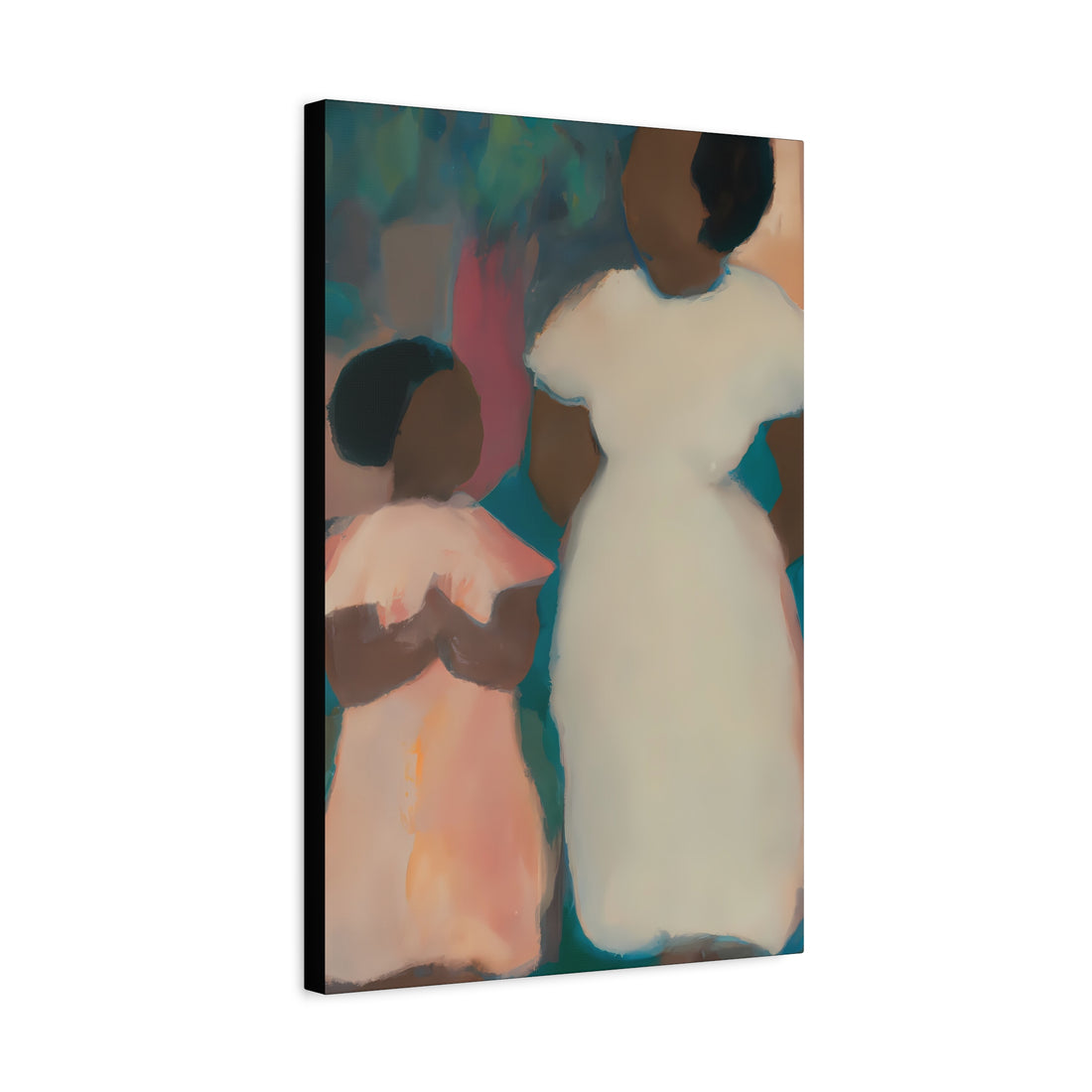 Teal Mother, Daughter Series Canvas Wall Art