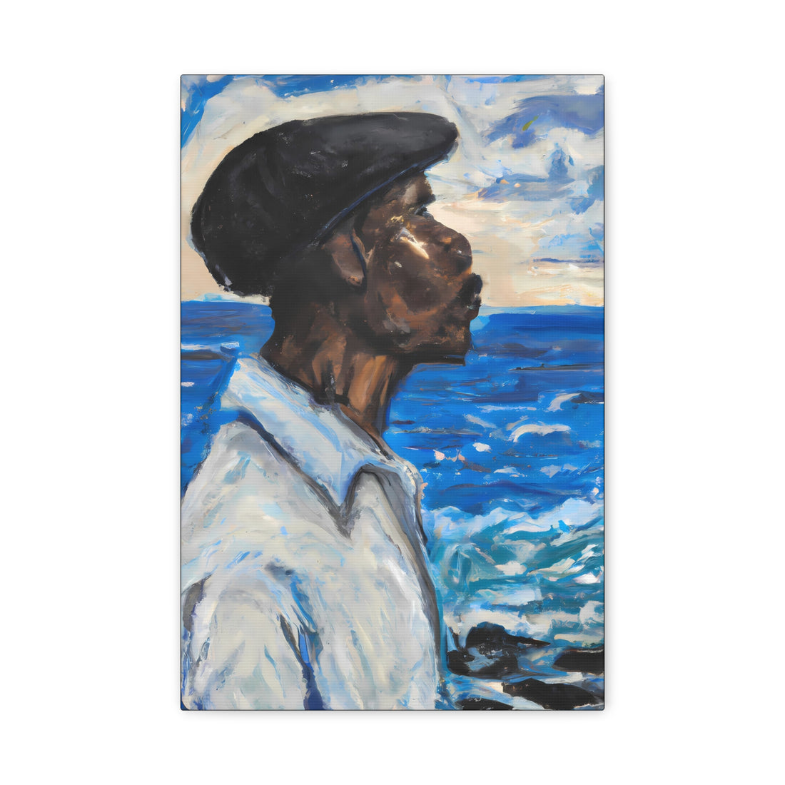 Man Sea Gazing, Black Men Series CANVAS Wall Art