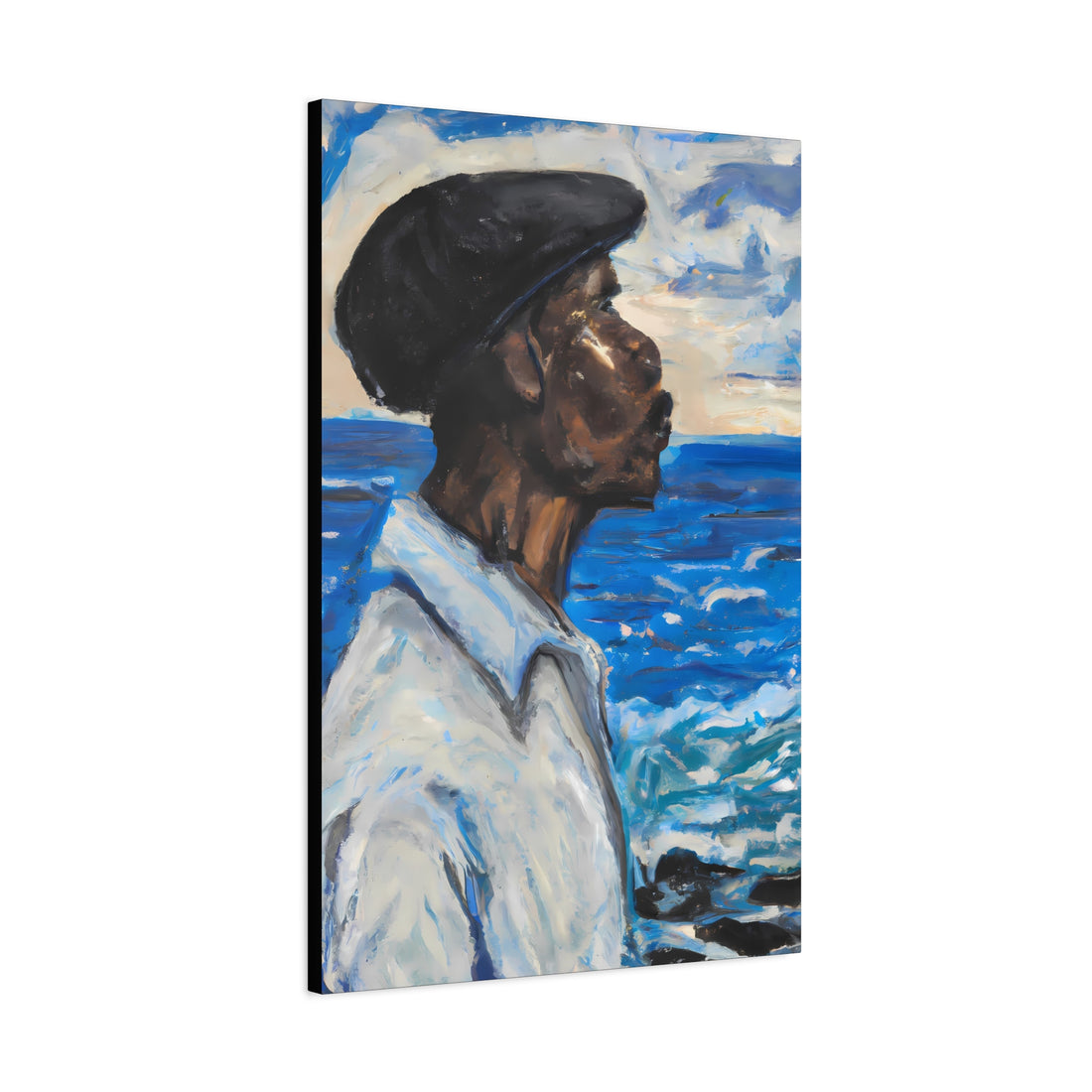 Man Sea Gazing, Black Men Series CANVAS Wall Art