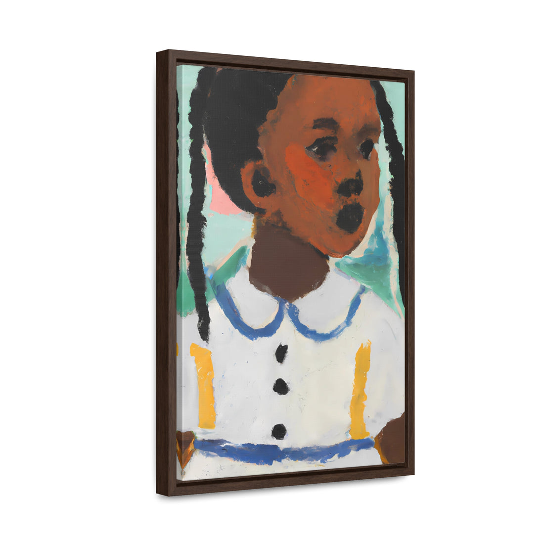 Girl with Pig Tails, Daughter Series | Framed Canvas Art