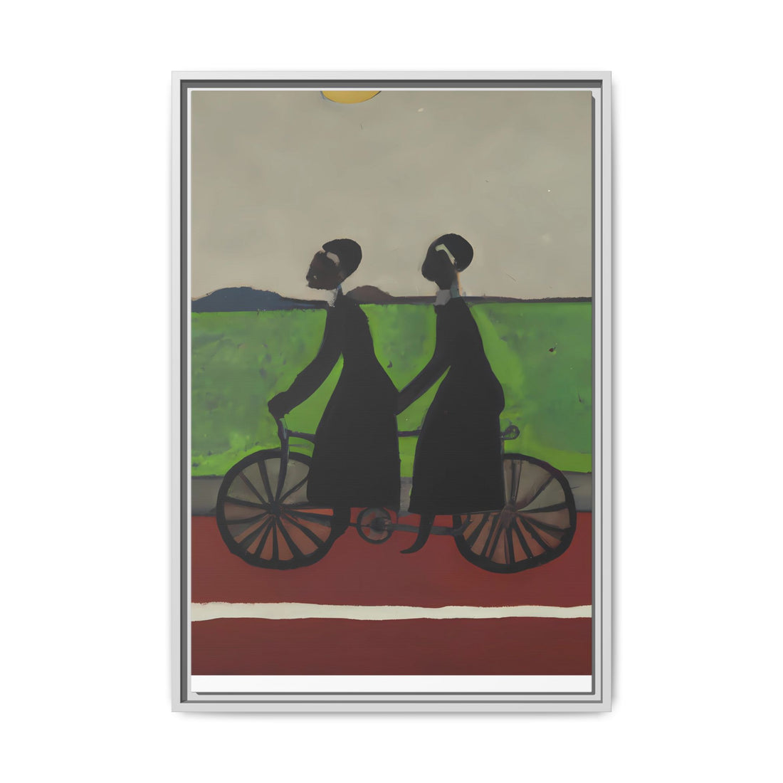 Double Ride, Folk Series, FRAMED Canvas Wall Art