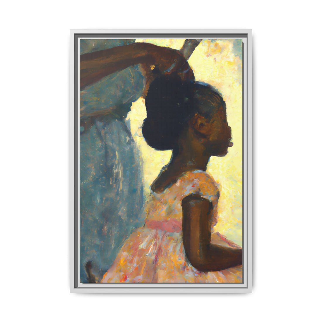 Hair Days, Daughter Series | Framed Canvas Wall Art