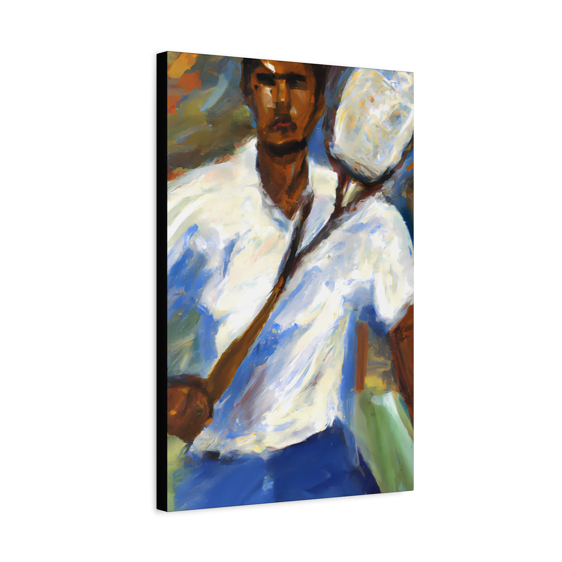 Black Man Playing Tennis, Men Series CANVAS Wall Art