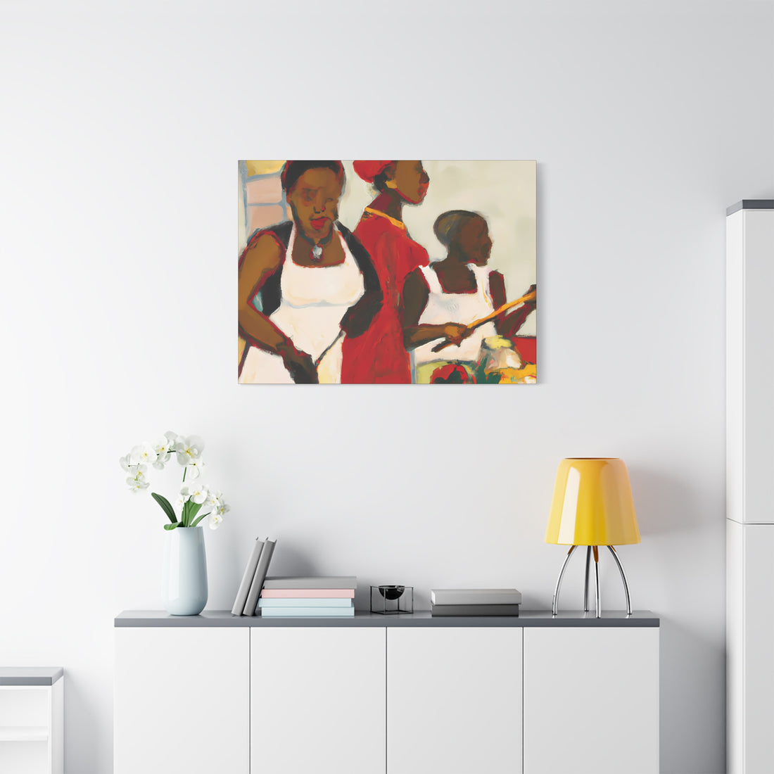 Lady in White, Over the Sofa | Horizontal CANVAS Art