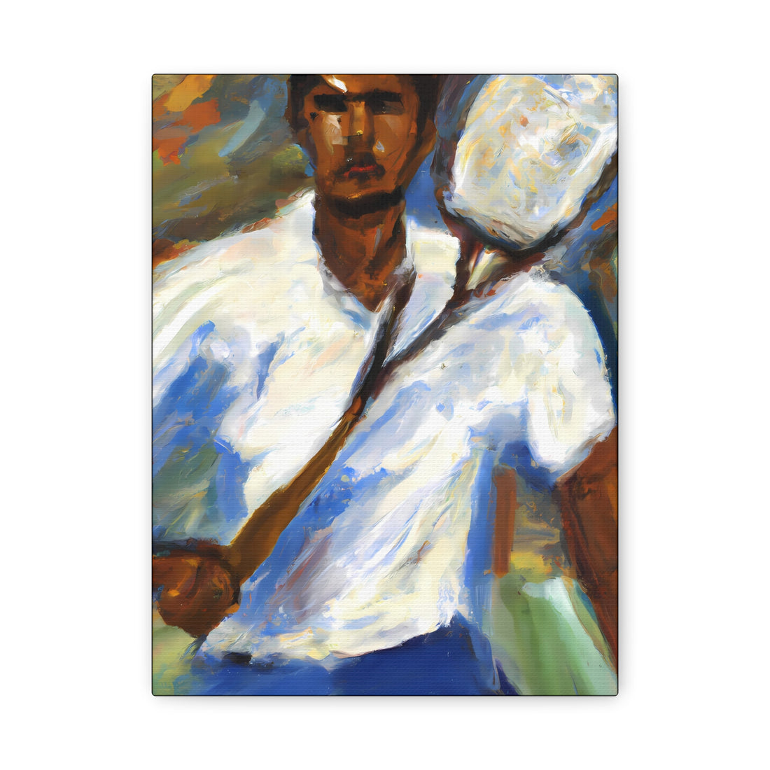 Black Man Playing Tennis, Men Series CANVAS Wall Art