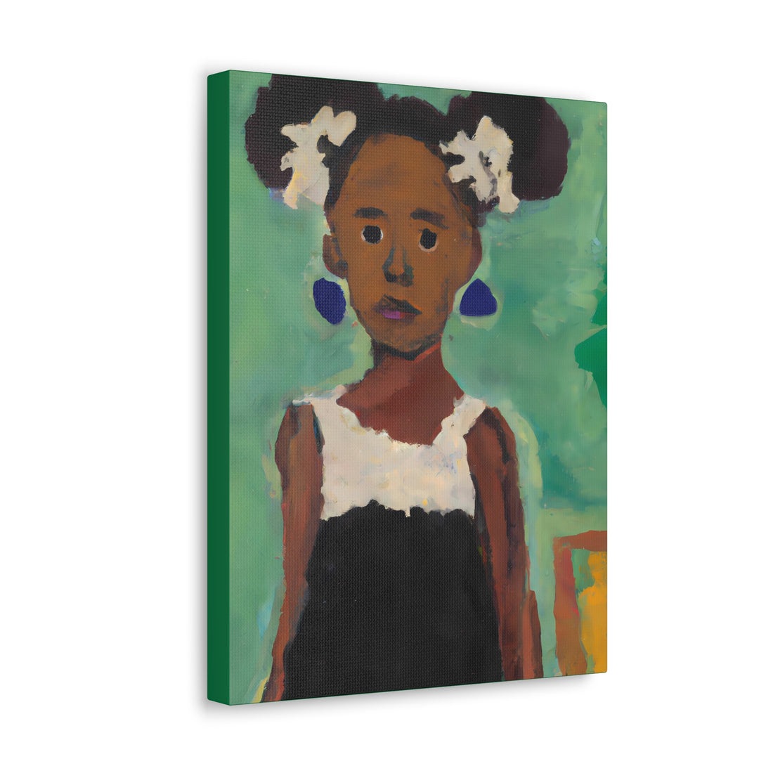 Girl with Afro Puffs, Canvas Wall Art Daughters Series