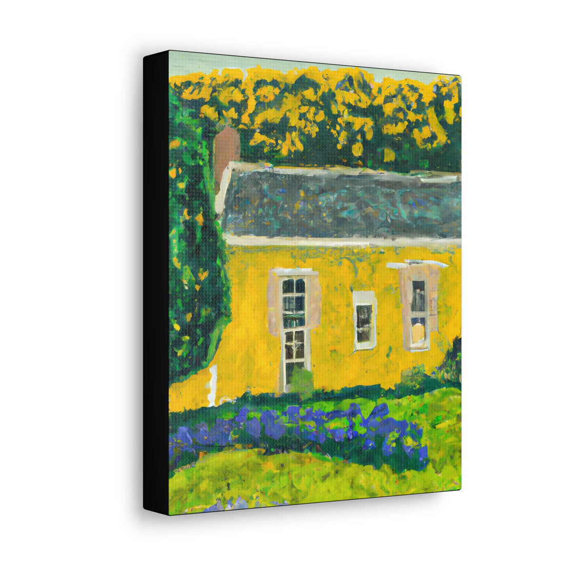 Yellow Bungalow, Cottage Series Canvas wall art