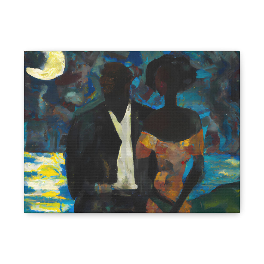 Moonlight Couple, Over the Sofa | Large CANVAS Wall Art