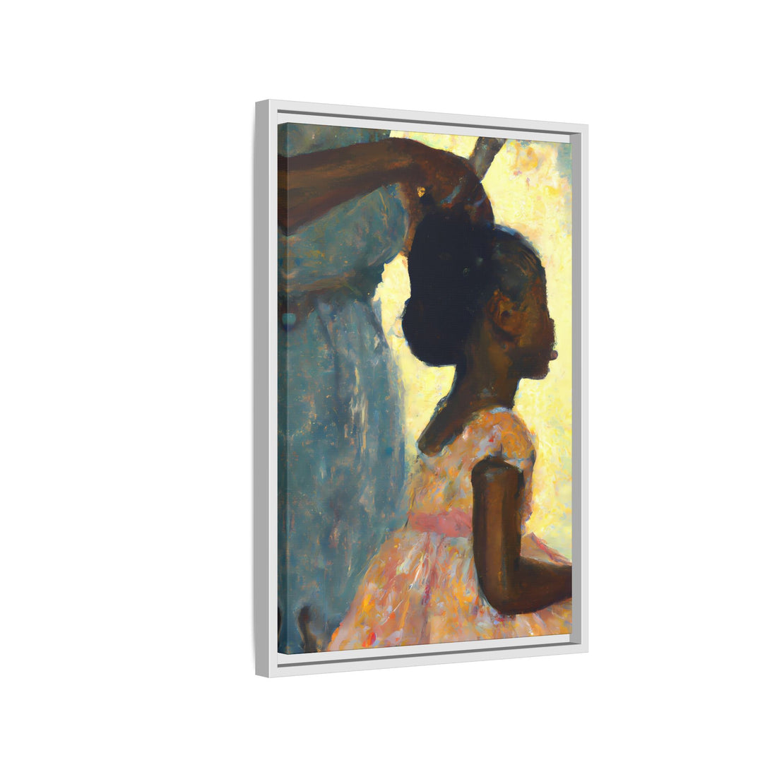 Hair Days, Daughter Series | Framed Canvas Wall Art