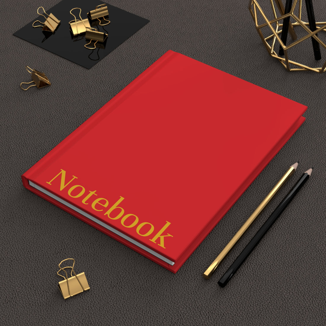 Red and Gold Notebook, Matte Hardcover Journal