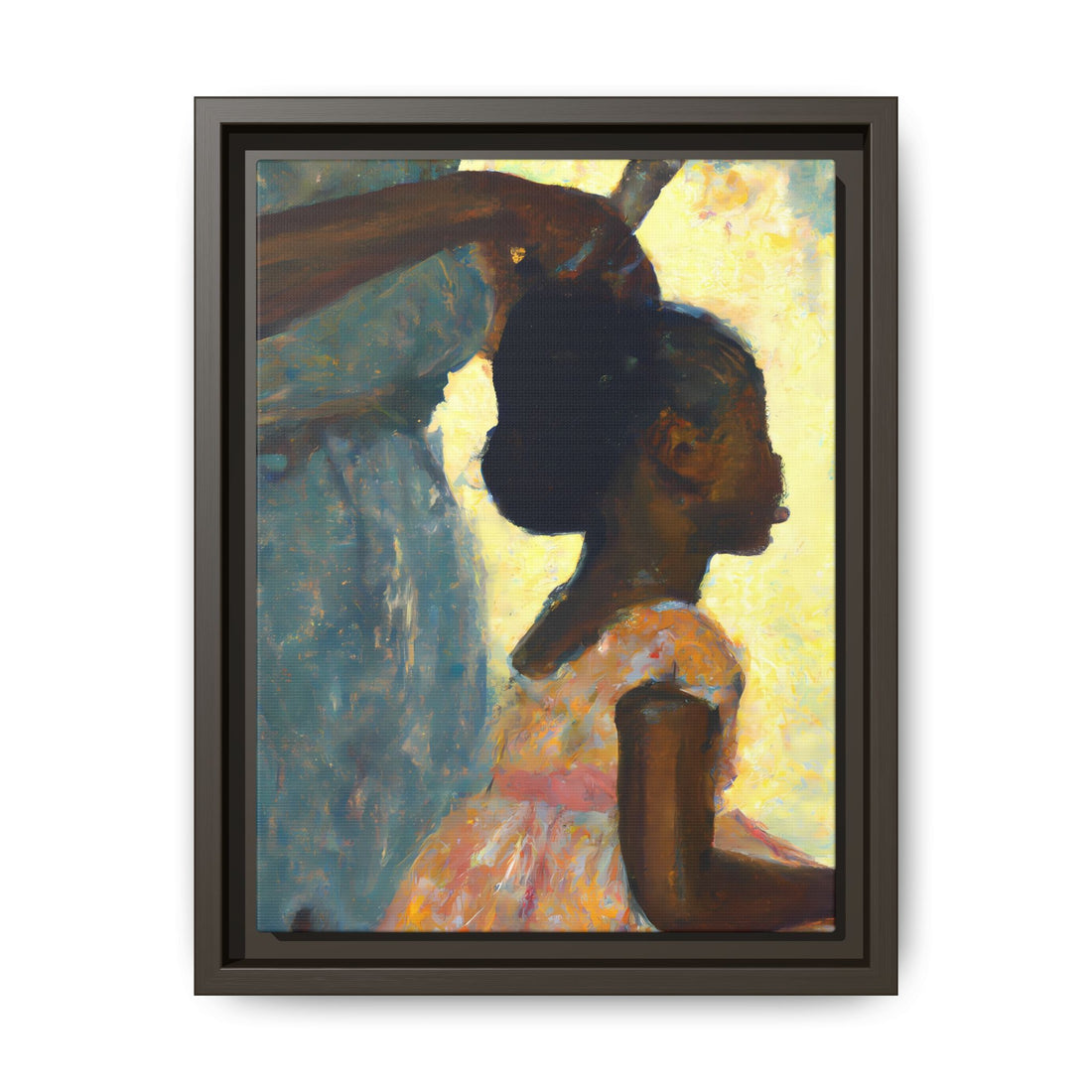 Hair Days, Daughter Series | Framed Canvas Wall Art