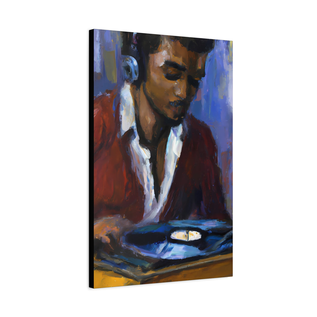 Black Man Recording, Men Series CANVAS Wall Art