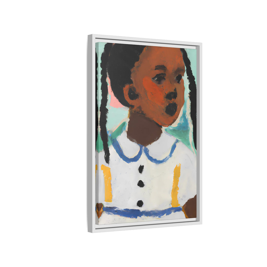 Girl with Pig Tails, Daughter Series | Framed Canvas Art