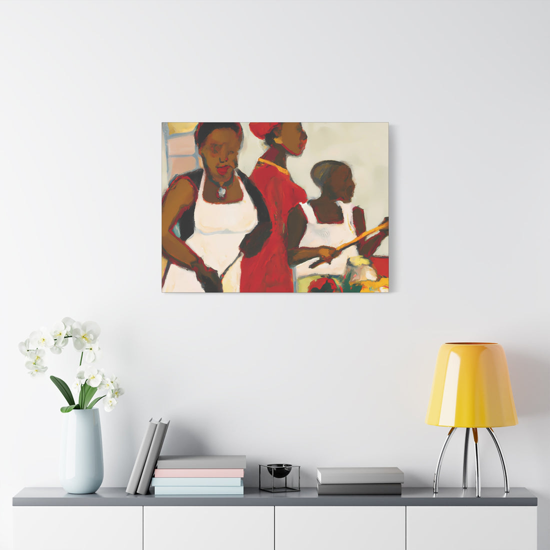 Lady in White, Over the Sofa | Horizontal CANVAS Art