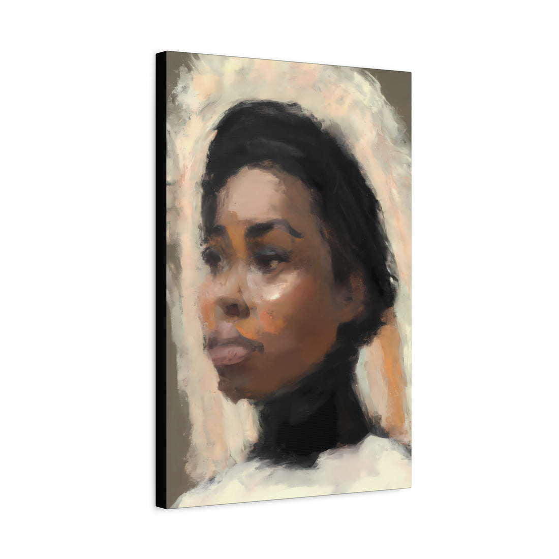 Cream Mantilla, Romantic Art Series | Canvas Wall Art