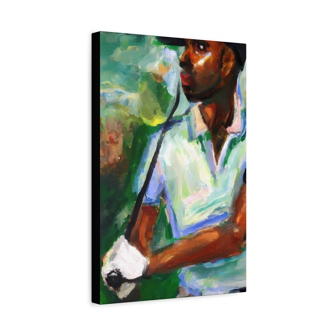 Black Man Golfing, Men Series CANVAS Wall Art