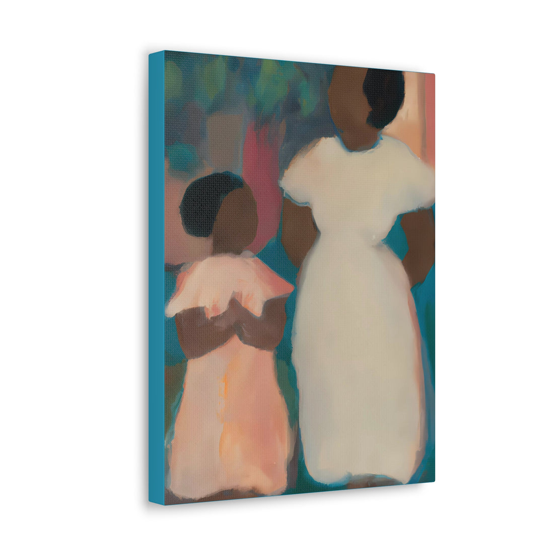 Teal Mother, Daughter Series Canvas Wall Art