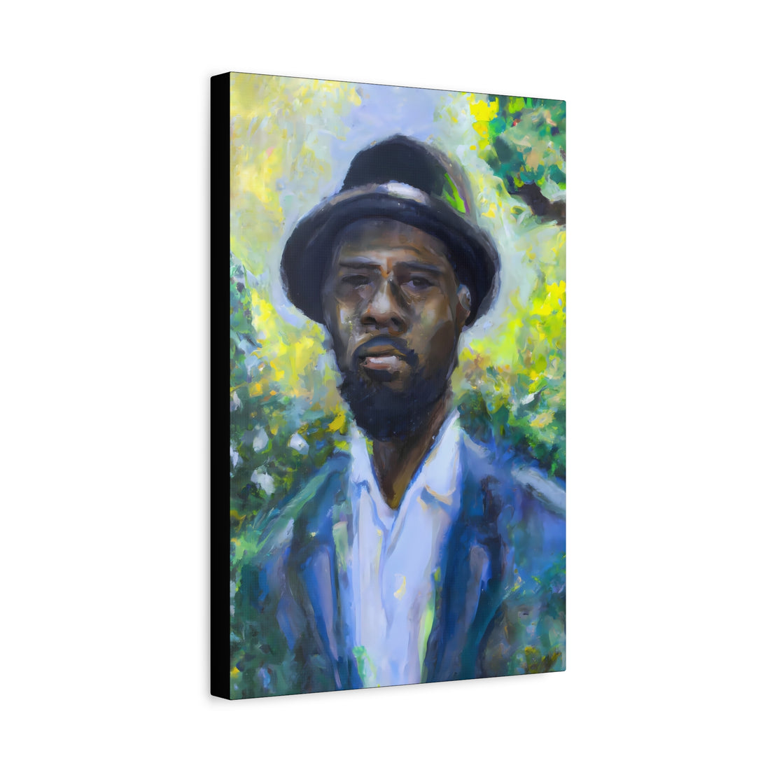 Man in Blue, Black Men Series CANVAS Wall Art