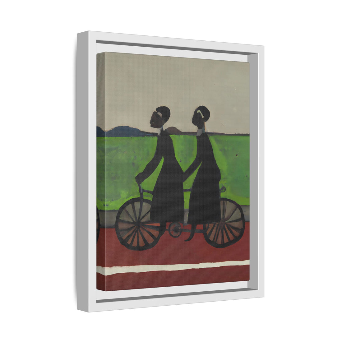 Double Ride, Folk Series, FRAMED Canvas Wall Art